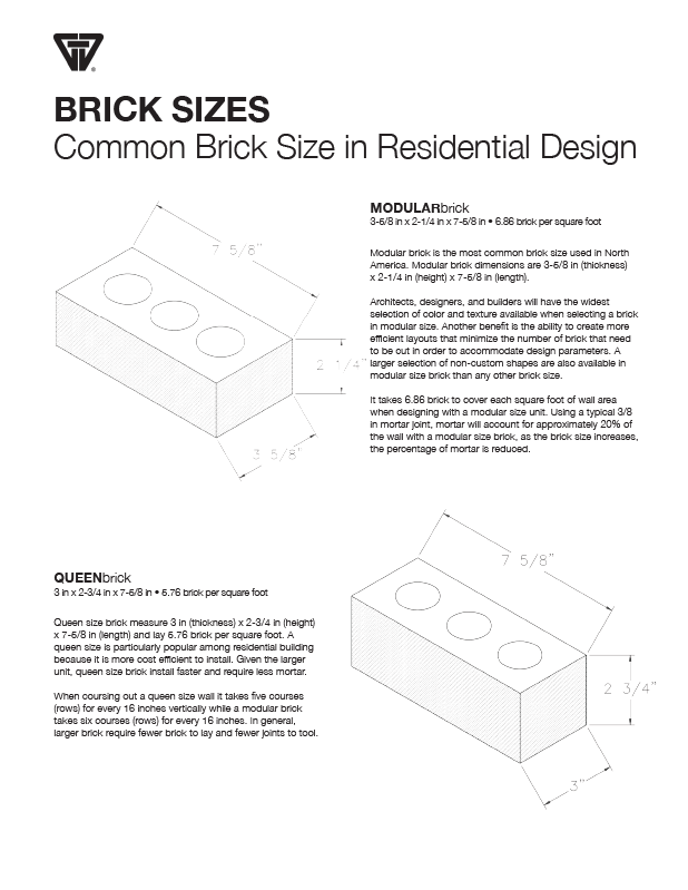 brick wall thickness inches
