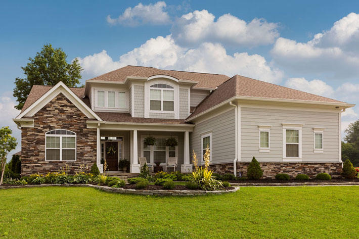 Stone Home with Chisel Gray Stackstone